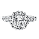 Artcarved Bridal Semi-Mounted with Side Stones Classic Halo Engagement Ring Wynona 14K White Gold - 31-V332ERW-E.01 photo 2