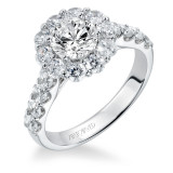 Artcarved Bridal Semi-Mounted with Side Stones Classic Halo Engagement Ring Wynona 14K White Gold - 31-V332ERW-E.01 photo