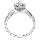 Artcarved Bridal Semi-Mounted with Side Stones Classic Solitaire Engagement Ring Nancy 14K White Gold - 31-V404ERW-E.02 photo 3