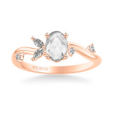 Artcarved Bridal Mounted Mined Live Center Contemporary Diamond Engagement Ring 14K Rose Gold - 31-V1022DVR-E.00 photo 2