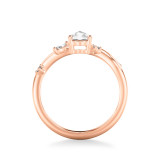 Artcarved Bridal Mounted Mined Live Center Contemporary Diamond Engagement Ring 14K Rose Gold - 31-V1022DVR-E.00 photo 3
