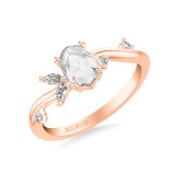 Artcarved Bridal Mounted Mined Live Center Contemporary Diamond Engagement Ring 14K Rose Gold - 31-V1022DVR-E.00 photo