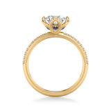 Artcarved Bridal Mounted with CZ Center Contemporary Engagement Ring 18K Yellow Gold & Blue Sapphire - 31-V1037SGRY-E.02 photo 3