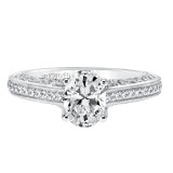 Artcarved Bridal Mounted with CZ Center Vintage Filigree Diamond Engagement Ring Ramona 14K White Gold - 31-V722EVW-E.00 photo 2