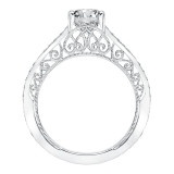 Artcarved Bridal Mounted with CZ Center Vintage Filigree Diamond Engagement Ring Ramona 14K White Gold - 31-V722EVW-E.00 photo 3