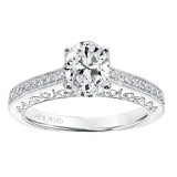 Artcarved Bridal Mounted with CZ Center Vintage Filigree Diamond Engagement Ring Ramona 14K White Gold - 31-V722EVW-E.00 photo 4