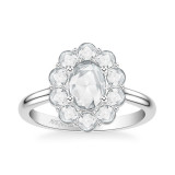 Artcarved Bridal Mounted Mined Live Center Classic Rose Goldcut Halo Engagement Ring 18K White Gold - 31-V987CVW-E.01 photo 2