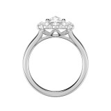 Artcarved Bridal Mounted Mined Live Center Classic Rose Goldcut Halo Engagement Ring 18K White Gold - 31-V987CVW-E.01 photo 3
