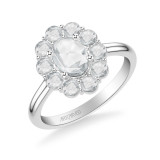 Artcarved Bridal Mounted Mined Live Center Classic Rose Goldcut Halo Engagement Ring 18K White Gold - 31-V987CVW-E.01 photo