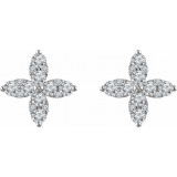 14K White 1 1/4 CTW Diamond Flower Earrings - 65296460001P photo 2