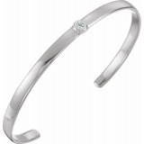 14K White 1/10 CT Diamond Cuff 6 Bracelet - BRC764600P photo