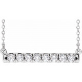 14K White 1/2 CTW Diamond French-Set Bar 16 Necklace - 86969720P photo