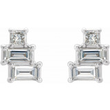 14K White 1/4 CTW Diamond Geometric Cluster Earrings - 86895600P photo 2