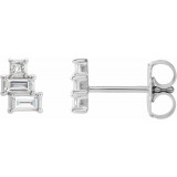 14K White 1/4 CTW Diamond Geometric Cluster Earrings - 86895600P photo