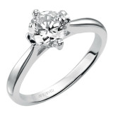 Artcarved Bridal Mounted with CZ Center Classic Solitaire Engagement Ring Nancy 14K White Gold - 31-V404ERW-E.00 photo