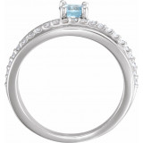 14K White Aquamarine & 1/4 CTW Diamond Ring - 71919600P photo 2