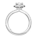 Artcarved Bridal Semi-Mounted with Side Stones Classic Halo Engagement Ring Ileana 14K White Gold - 31-V816ERW-E.01 photo 3
