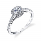 0.34tw Semi-Mount Engagement Ring With 1ct Round Head photo