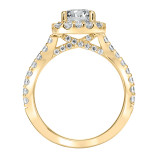 Artcarved Bridal Semi-Mounted with Side Stones Classic Halo Engagement Ring Lenore 14K Yellow Gold - 31-V733ERY-E.01 photo 3
