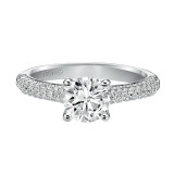 Artcarved Bridal Semi-Mounted with Side Stones Classic Engagement Ring Colleen 14K White Gold - 31-V418ERW-E.01 photo 2