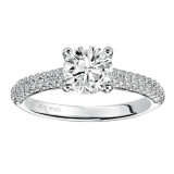 Artcarved Bridal Semi-Mounted with Side Stones Classic Engagement Ring Colleen 14K White Gold - 31-V418ERW-E.01 photo 4