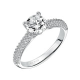 Artcarved Bridal Semi-Mounted with Side Stones Classic Engagement Ring Colleen 14K White Gold - 31-V418ERW-E.01 photo
