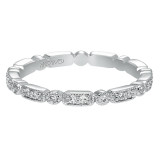 Artcarved Bridal Mounted with Side Stones Vintage Eternity Diamond Anniversary Band 14K White Gold - 33-V95A4W65-L.00 photo 2