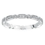 Artcarved Bridal Mounted with Side Stones Vintage Eternity Diamond Anniversary Band 14K White Gold - 33-V95A4W65-L.00 photo 3