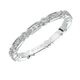 Artcarved Bridal Mounted with Side Stones Vintage Eternity Diamond Anniversary Band 14K White Gold - 33-V95A4W65-L.00 photo