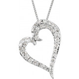 14K White 1/4 CTW Diamond Heart 18 Necklace - 67018101P photo
