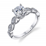 0.36tw Semi-Mount Engagement Ring With 1ct Rb Head photo