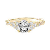 Artcarved Bridal Mounted with CZ Center Contemporary 3-Stone Engagement Ring 14K Yellow Gold - 31-V889ERY-E.00 photo 2