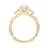 Artcarved Bridal Mounted with CZ Center Contemporary 3-Stone Engagement Ring 14K Yellow Gold - 31-V889ERY-E.00 photo 3