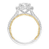 Artcarved Bridal Semi-Mounted with Side Stones Classic Lyric Engagement Ring Cici 18K White Gold Primary & 18K Yellow Gold - 31-V927ERWY-E.03 photo 3