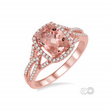 Ashi 14k White Gold Halo Diamond Engagement Ring photo