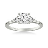 Artcarved Bridal Semi-Mounted with Side Stones Classic Engagement Ring 14K White Gold - 31-V1033ERW-E.01 photo 2