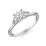 Artcarved Bridal Semi-Mounted with Side Stones Classic Engagement Ring 14K White Gold - 31-V1033ERW-E.01 photo