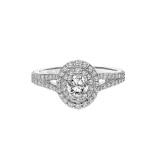 Artcarved Bridal Mounted Mined Live Center Classic One Love Engagement Ring Bree 14K White Gold - 31-V886BRW-E.00 photo 2