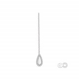 Ashi 10k White Gold Rain Drop Threader Diamond Earrings photo 2