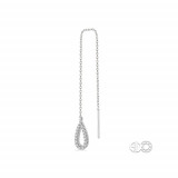 Ashi 10k White Gold Rain Drop Threader Diamond Earrings photo 3