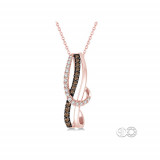 Ashi 10k Rose Gold Single Cut Diamond Rope Chain Pendant photo
