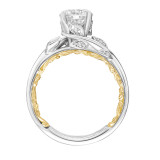 Artcarved Bridal Semi-Mounted with Side Stones Contemporary Lyric Engagement Ring Charnelle 14K White Gold Primary & 14K Yellow Gold - 31-V922GRWY-E.01 photo 4