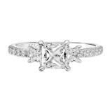 Artcarved Bridal Semi-Mounted with Side Stones Classic Diamond 3-Stone Engagement Ring Rea 14K White Gold - 31-V812ECW-E.01 photo 2