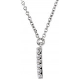 14K White Initial H 1/8 CTW Diamond 16 Necklace - 67311107P photo 2