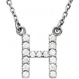 14K White Initial H 1/8 CTW Diamond 16 Necklace - 67311107P photo
