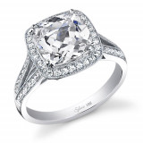 0.43tw Semi-Mount Engagement Ring With 2ct Cushion Head photo