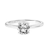 Artcarved Bridal Semi-Mounted with Side Stones Classic Solitaire Engagement Ring Elyse 14K White Gold - 31-V891ERW-E.01 photo 2