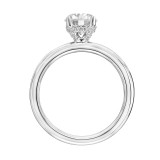 Artcarved Bridal Semi-Mounted with Side Stones Classic Solitaire Engagement Ring Elyse 14K White Gold - 31-V891ERW-E.01 photo 3