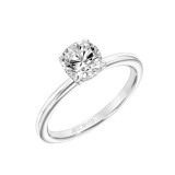 Artcarved Bridal Semi-Mounted with Side Stones Classic Solitaire Engagement Ring Elyse 14K White Gold - 31-V891ERW-E.01 photo