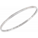 14K White  1 1/2 CTW Diamond Stackable Bangle 8 Bracelet - 67336107P photo 3